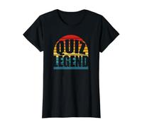 Pub Quiz Leyenda Absolutamente Divertido Vintage Retro Sunset Quiz Camiseta gráfica económica, Mujer, Negro, L