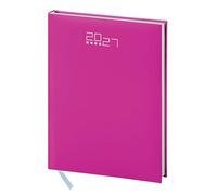 Pubblimania Agenda semanal 2027 profesional 17 x 24 cm - Agenda 2027 fucsia, multilingüe 132 páginas, tapa acolchada de goma, agenda y inserción cartográfica (Fucsia)