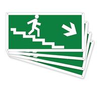 pubblimania Escaleras de salida de emergencia a la derecha | aluminio compuesto de 3 mm de grosor (Cm 29 x 14,5) (4 unidades, salida escalera derecha)