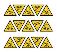 Pubblimania Pegatinas Advertencia Peligro de muerte Dead Skull Adhesivo en PVC adhesivo fuerte (15 Peligro de muerte)