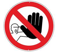 pubblimania Prohibición de acceso, reservado a personal autorizado cartel aluminio redondo metal 3 mm espesor para exterior ˜ 30 Acceso prohibido - Solo autorizados