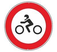 Pubblimania Prohibición de Acesso a las motocicletas - Señal de tráfico señal de aluminio metal redondo de 3 mm de grosor para exteriores Ø 30 (acceso prohibido motocicletas)