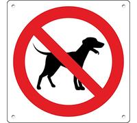 Pubblimania Prohibición de entrada para perros | 20 x 20 cm cartel de aluminio metal para exterior e interior, grosor 3 mm (prohibición entrada perros)