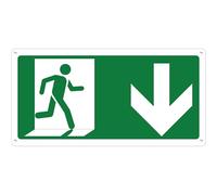 Pubblimania Salida de Emergencia Flecha hacia abajo | Cartel de aluminio compuesto 3 mm exterior-interior (Salida de Emergencia abajo, 1 unidad)