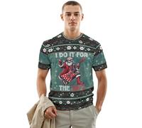 PUBDSKBLDE Camisetas de Navidad para mujeres y hombres, divertidas y feas, suéter de Navidad de manga corta, camisetas gráficas a juego para fiestas familiares, Guitar-do It for the Ho's, L