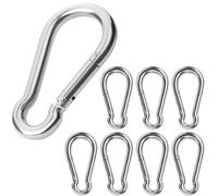 Pubiao 8 Piezas Mosquetón Heavy Duty 304 Acero Inoxidable M6 de Gancho Mosquetón de Acero Clip de Resorte Giratorio para Senderismo al Aire Libre Camping Pesca (no para Escalar)