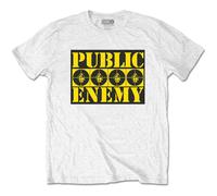 Public Enemy 'Four Logos' (Blanco) Camiseta - ¡NUEVO Y OFICIAL