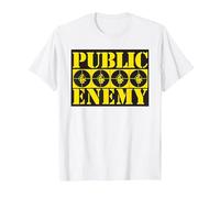 Public Enemy - Logotipos Oficiales (4 Unidades), Color Blanco Camiseta, Hombre, Blanco, S