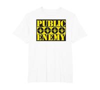Public Enemy - Logotipos Oficiales (4 Unidades), Color Blanco Camiseta, Hombre Tallas Grandes, Blanco, 2X Alto