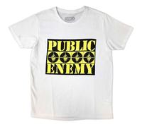 Public Enemy T Shirt Four Logos Nuevo Oficial De Los Hombres Blanco Size L