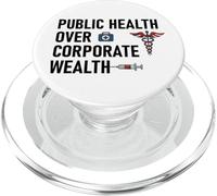 Public Health Over Corporate Wealth Hands Off Our Healthcare PopSockets PopGrip para MagSafe