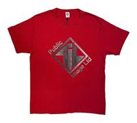Public Image Ltd - Camiseta con logotipo y texto de acero cepillado (rojo), rosso, L
