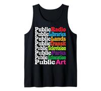 Public Radio Libraries Lands Transit Television Parks tee Camiseta sin Mangas