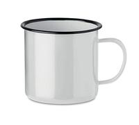Publiclick® Lote 5 Unidades Taza Vintage Metal 350 ml Orig Blanco,Medidas 11X8CM,Taza Vintage en esmaltado metálico. Capacidad de 350 ml.
