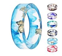 Pubyfun Everrings, Sherum Sheremart Ever Ring, Sheremart Gold, Gold Foil Paper Inner Resin Ring, Colorful Rings for Women (shape 2)
