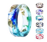 Pubyfun Everrings, Sherum Sheremart Ever Ring, Sheremart Gold, Gold Foil Paper Inner Resin Ring, Colorful Rings for Women (shape 4)