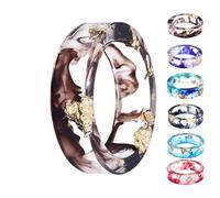 Pubyfun Everrings, Sherum Sheremart Ever Ring, Sheremart Gold, Gold Foil Paper Inner Resin Ring, Colorful Rings for Women (shape 6)
