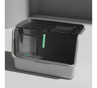 Pucaru Arenero Gato Cubierta, Mueble Arenero Gatos de Interior, Caja de Arenero Antisalpicaduras con Entrada Superior, Fácil de Instalar(Grey)