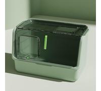 Pucaru Arenero Gato Cubierta, Mueble Arenero Gatos de Interior, Caja de Arenero Antisalpicaduras con Entrada Superior, Fácil de Instalar(Green)