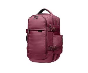 PUCCINI Easy Pack Mochila de equipaje de mano para Ryanair Mochila de viaje bajo el asiento, bolsillo de cabina, avión, bolsa de viaje para hombre y mujer, mochila multifunción, borgoña, 40x20x25 cm