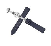 PUCHEN Correa de reloj de cuero fino y colorido, pulsera de reloj Universal de 10mm a 24mm con hebilla de mariposa, Azul marino, 12mm