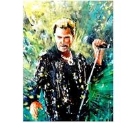 PUCHENGP Poster Del Cantante Y Actor De Rock Francés Johnny Hallyday Impresión En Lienzo Arte De Pared Imágenes Para Decoración Del Hogar 50 * 70 Sin Marco