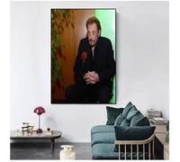 PUCHENGP Poster Del Cantante Y Actor De Rock Francés Johnny Hallyday Impresión En Lienzo Arte De Pared Imágenes Para Decoración Del Hogar 50 * 70 Sin Marco