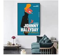 PUCHENGP Poster Del Cantante Y Actor De Rock Francés Johnny Hallyday Impresión En Lienzo Arte De Pared Imágenes Para Decoración Del Hogar 50 * 70 Sin Marco
