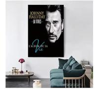 PUCHENGP Poster Del Cantante Y Actor De Rock Francés Johnny Hallyday Impresión En Lienzo Arte De Pared Imágenes Para Decoración Del Hogar 50 * 70 Sin Marco