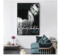 PUCHENGP Poster Del Cantante Y Actor De Rock Francés Johnny Hallyday Impresión En Lienzo Arte De Pared Imágenes Para Decoración Del Hogar 50 * 70 Sin Marco