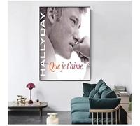 PUCHENGP Poster Del Cantante Y Actor De Rock Francés Johnny Hallyday Impresión En Lienzo Arte De Pared Imágenes Para Decoración Del Hogar 50 * 70 Sin Marco