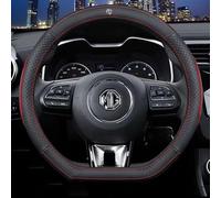 PUCIO Coche Funda de Volante para MG ZS 2021 2022 2023, Cuero Cubierta de Volantede Coche Protector de Volante Automóvil Accesorios para Volante,Red-D