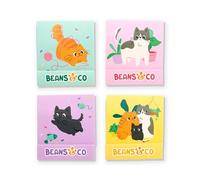 Puckator Bean & Co Cats Matchbook - Lima de uñas fuerte para uñas acrílicas naturales y de gel - Kit de cuidado de lima de uñas para mujer, productos de belleza, lima de uñas de manicura