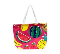 Puckator Bolsa de playa para mujer, niña y niña - Fruta de verano, compacta, colores vivos, violeta, Contemporáneo