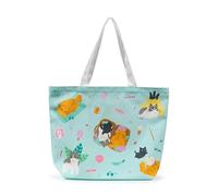 Puckator Bolsa de playa para niña y niña - Gatti Benas & Co, multicolor, Contemporáneo