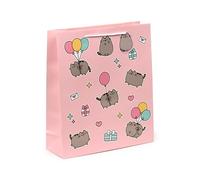 Puckator Bolsa de regalo con temática de Pusheen el gato - Foodie - XL, tamaño 40 cm con tarjeta de felicitación incluida, bolsa de cumpleaños