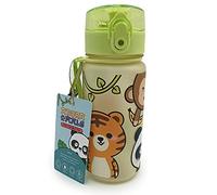 Puckator Botella irrompible para niños con apertura a presión e infusor 350 ml - Animales salvajes - Animales dulces