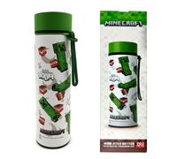 Puckator Botella térmica de acero Minecraft Creeper y TNT – Termómetro LED, 450 ml, doble pared