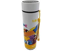 Puckator Bouteille Isolée (Gourde) 450ml en Acier Inoxydable Avec Thermométre Digital Boissons Chaudes ou Froides Yellow Submarine Termos, Tazas y jarras térmicas, Multicolor, único