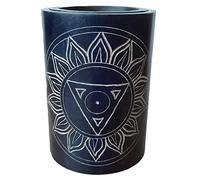 Puckator Brûleur à Huile Chakra - Pierre Stéalite Bleue Foncée Marca