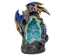 Puckator Brûleur d´Encens LED à Refoulement Reflux Backflow-Dragon Avec Cave de Cristal Porta-inciensos, Multicolor, único