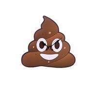 Puckator CKP108 - Reloj con Emoticono de Caca, Madera, 30 x 31 x 3,5 cm, Color marrón, Blanco y Rojo