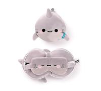 Puckator Cojín de Viaje con máscara Relaxeazzz - Gus el Tiburón - Animales Dulces