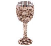 Puckator Copa decorativa de calaveras y espinas - temática de calaveras y huesos - Decoración del hogar - Copa de vino - Accesorios decorativos de fantasía para el hogar - Acero inoxidable - Resina
