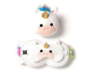 Puckator Coussin de Voyage Relaxeazzz Peluché 2-en-1 Avec Masque Yeux - Licorne Marca