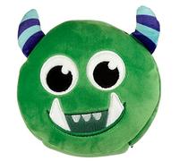 Puckator Cojín de viaje Relaxeazzz Peluche 2 en 1 con antifaz, Monstruo verde, algodón multicolor