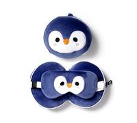 Puckator Coussin de Voyage Relaxeazzz Peluché 2-en-1 Avec Masque Yeux - Pingouin Marca