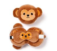 Puckator Coussin de Voyage Relaxeazzz Peluché 2-en-1 Avec Masque Yeux-Singe Cojines, Felpa, Multicolor, único