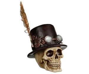 Puckator Crâne de Décoration Steam Punk - Chapeau à Plumes Marca
