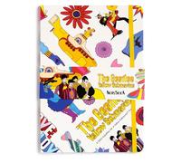 Puckator Cuaderno A5 a rayas de papel reciclado - Yellow Submarine, Beatles - Blanco